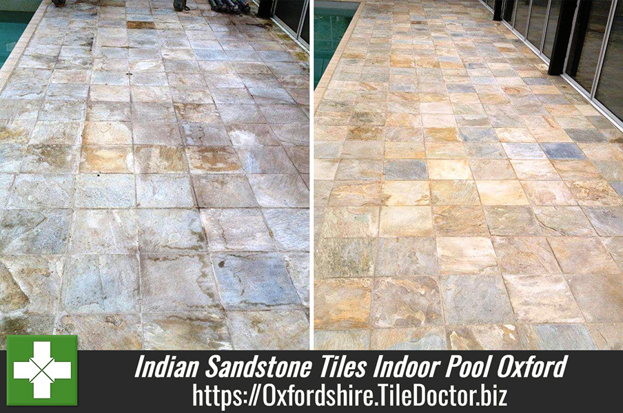 Cleaning Sandstone around an Indoor Swimming Pool