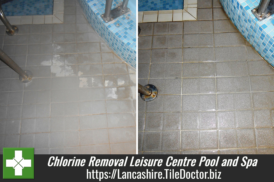 Hardened Chlorine Removal from Tiles at Leisure Centre Pool and Spa